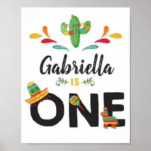 Fiesta First Birthday Sign Poster