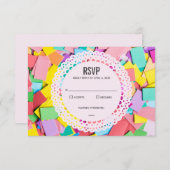 "Fiesta" - flache Confetti-Hochzeit UAWG Karte (Vorne/Hinten)