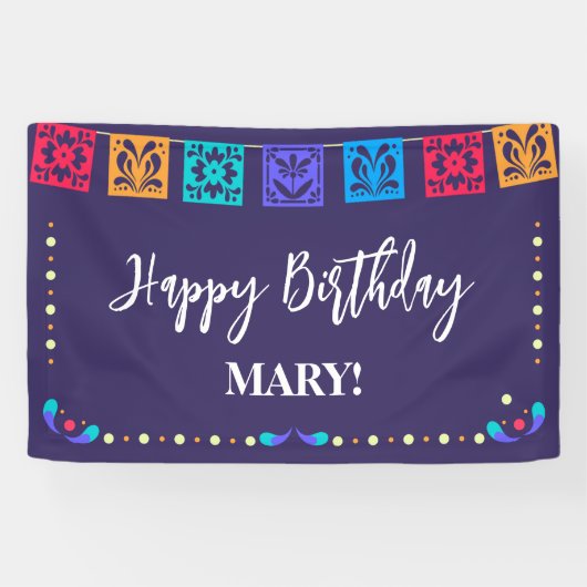 Fiesta Flags auf blau Banner (Horizontal)