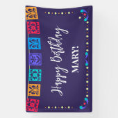 Fiesta Flags auf blau Banner (Vertikal)