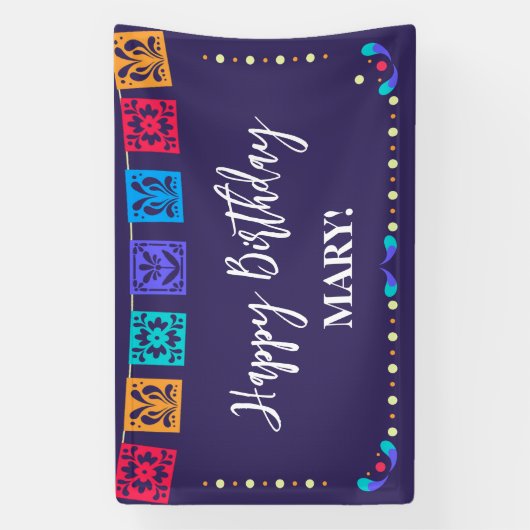 Fiesta Flags auf blau Banner (Vertikal)