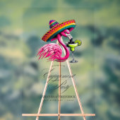 Fiesta Flamingo Sombrero Engagement Party Willkomm Acrylschild (Neutral)