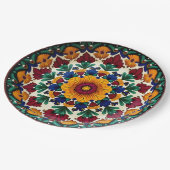 💀 🎉 Fiesta Floraframe Día de los Muertos Pappteller (Schrägansicht)