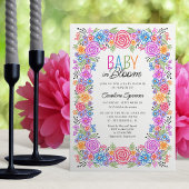 Fiesta Floral Baby Bloom Dusche Einladung
