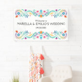 Fiesta Floral Birthday Shower Wedding Banner (Insitu)