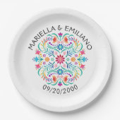 Fiesta Floral Birthday Shower Wedding Pappteller (Vorderseite)