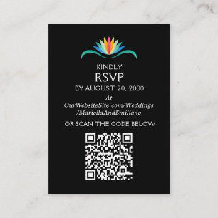 Fiesta Floral Birthday Shower Wedding RSVP QR Begleitkarte