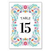 Fiesta Floral Birthday Shower Wedding Tischnummer (Rückseite)