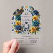 Fiesta Floral Butterflies QUINCEANERA Klar Acryleinladungen (Insitu (Handheld))