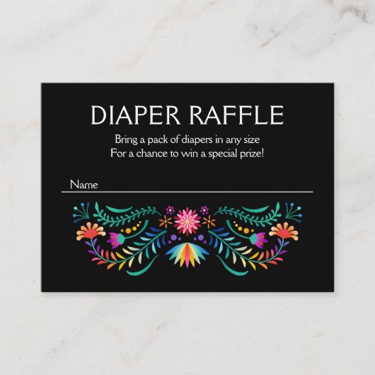 Fiesta Floral Diaper Raffle Baby Dusche Begleitkarte (Vorderseite)