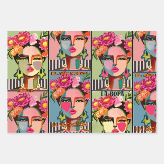 Fiesta Floral Geschenkpapier Set (Vorderseite 2)