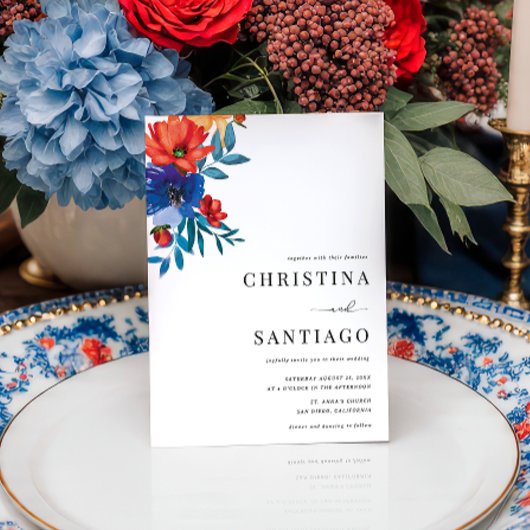 Fiesta Floral Mexican Colorful QR Code Hochzeit Einladung