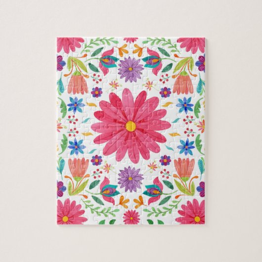 Fiesta Floral Mexicana Folk Puzzle (Vertikal)