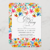 Fiesta Floral Probe Dinner Einladung (Vorne/Hinten)