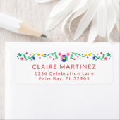 Fiesta Floral Rücksendeadressen-Aufklebers - farbe (Insitu)