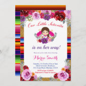 Fiesta Floral Señorita ist auf dem Weg Baby Dusche Einladung (Vorne/Hinten)