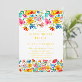 Fiesta Floral Watercolor Brautparty Einladung (Stehend Vorderseite)