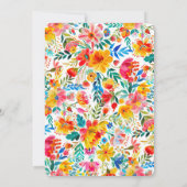 Fiesta Floral Watercolor Brautparty Einladung (Rückseite)