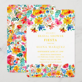 Fiesta Floral Watercolor Brautparty Einladung
