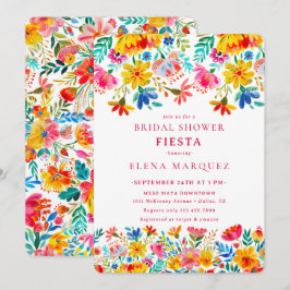 Fiesta Floral Watercolor Brautparty Einladung
