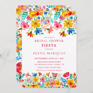 Fiesta Floral Watercolor Brautparty Einladung