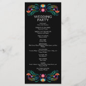 Fiesta Floral Wedding Program Menükarte (Rückseite)