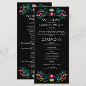 Fiesta Floral Wedding Program Menükarte (Vorne/Hinten)