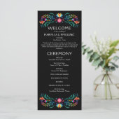 Fiesta Floral Wedding Program Menükarte (Stehend Vorderseite)