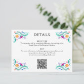 Fiesta Floral Wedding QR Details Begleitkarte (Stehend Vorderseite)