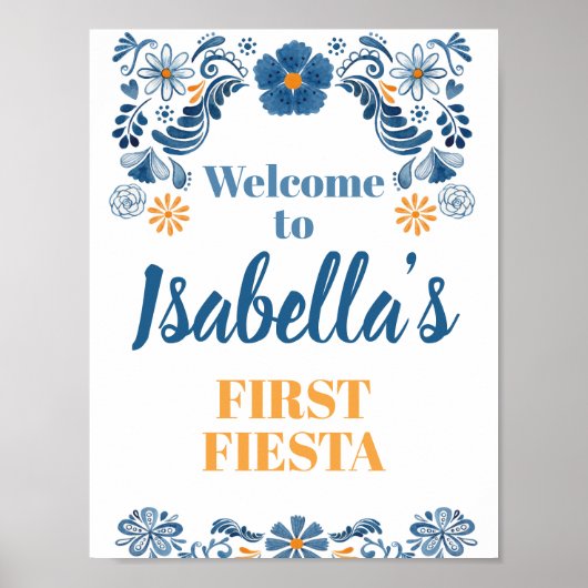 Fiesta Floral Welcome Sign Poster (Vorne)