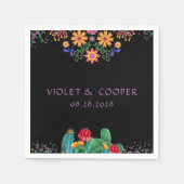 Fiesta Florals und Cactus Wedding Serviette (Vorderseite)