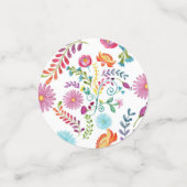 Fiesta Folk Art Floral Llama Wedding individuell a Konfetti (Klein Vorderseite)