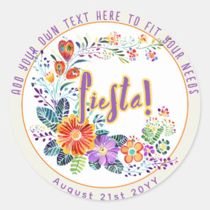 FIESTA Folkart Blume Custom Runder Aufkleber