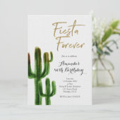 Fiesta Forever Cactus Birthday Party Einladung (Stehend Vorderseite)