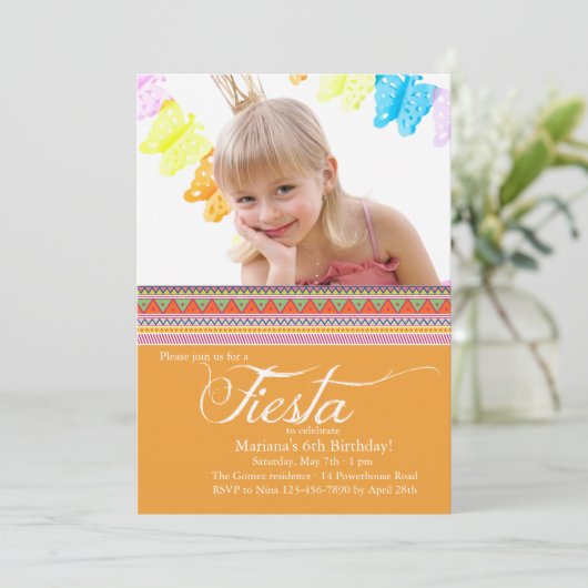 Fiesta Foto Einladung (Stehend Vorderseite)