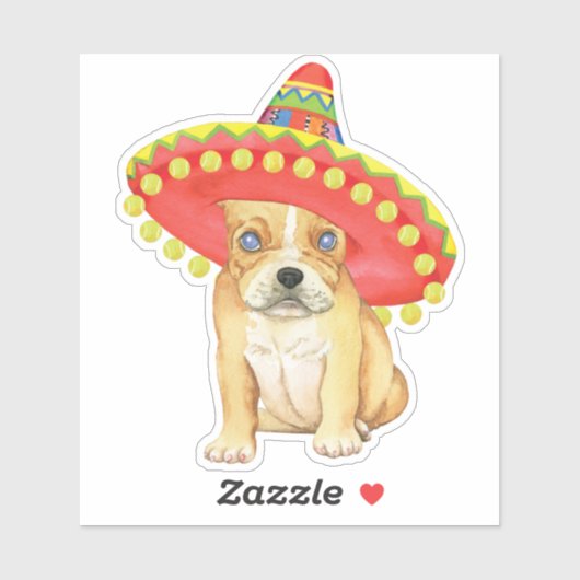 Fiesta French Bulldog Vinyl Sticker (Blatt)