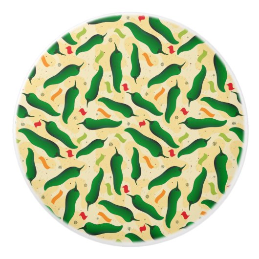 Fiesta Fun Green Chile Pattern Keramikknauf (Vorderseite)