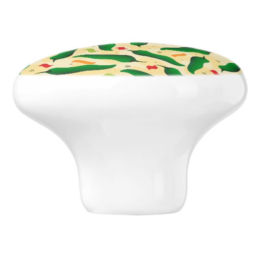 Fiesta Fun Green Chile Pattern Keramikknauf (Seitenansicht)