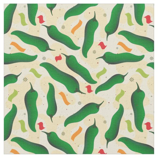 Fiesta Fun Green Chile Pattern Stoff (Nahaufnahme)