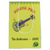 Fiesta Fun Mexican Limon Monogram Medium Gift Bag Mittlere Geschenktüte (Rückseite)