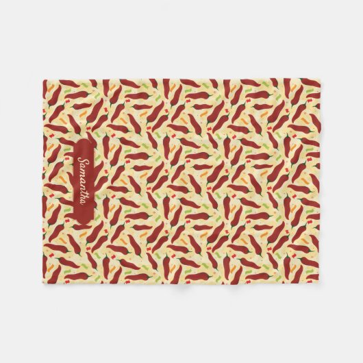 Fiesta Fun Red Chile Pattern Fleecedecke (Vorderseite (Horizontal))