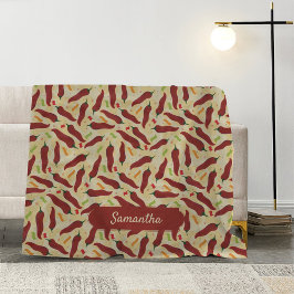 Fiesta Fun Red Chile Pattern Fleecedecke