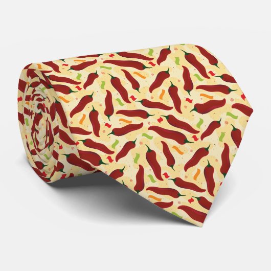 Fiesta Fun Red Chile Pattern Krawatte (Gerollt)