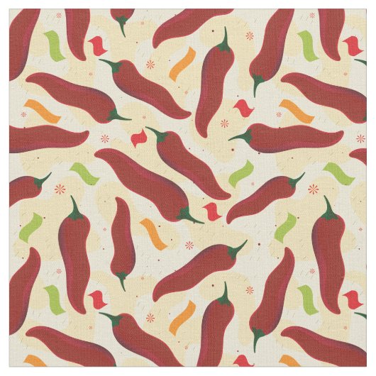 Fiesta Fun Red Chile Pattern Stoff (Nahaufnahme)
