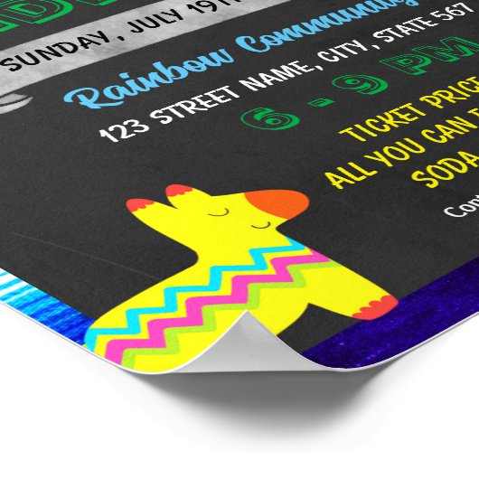 Fiesta Fundraiser-Ereignisvorlage Poster (Ecke)