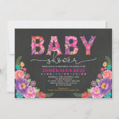 Fiesta Garden Floral Baby Dusche Einladung (Vorderseite)