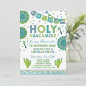 Fiesta Geburtstag Einladung Heilige Guacamole Part (Stehend Vorderseite)
