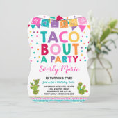 Fiesta Geburtstag Einladung Taco Bout Ein Party (Stehend Vorderseite)