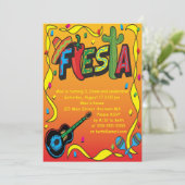 Fiesta Geburtstag oder Party Einladung (Stehend Vorderseite)
