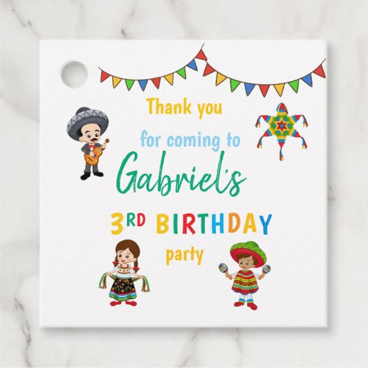 Fiesta Geburtstag vielen Dank Party Geschenk-Tag Geschenkanhänger (Vorderseite)